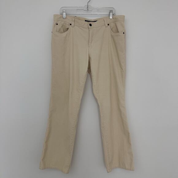 Vtg 90s Ralph Lauren Sport Womens 14 Cream Cords Corduroy Straight Leg Pants - Picture 2 of 7